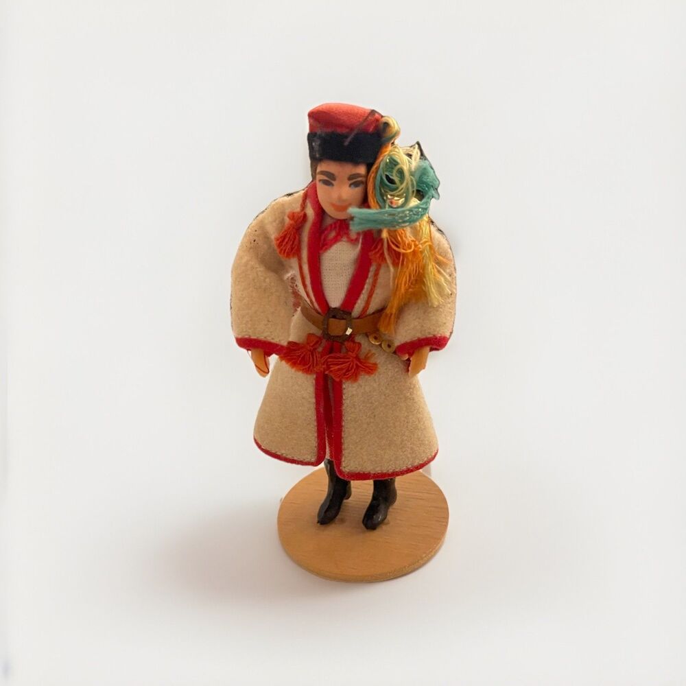 Hand Made Polish Doll 5 inch Boy Man Traditional Clothes Souvenir Doll *See Des*
